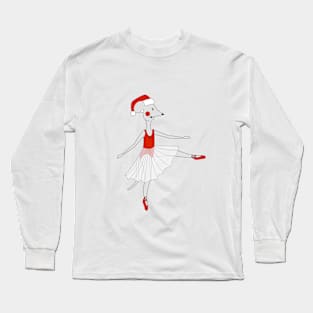 Christmas Ballerina Mouse Digital Art | Christmas Special | illusima Long Sleeve T-Shirt